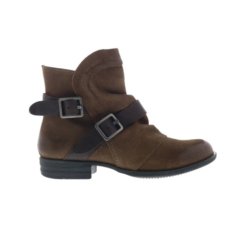 Miz Mooz Domenique Womens Brown Suede Zipper Ankle & Booties Boots