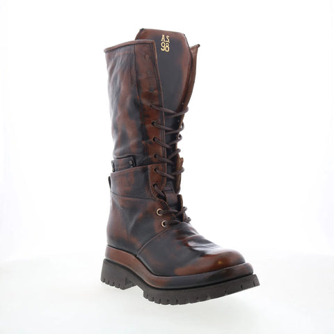 A.S. 98 Donovan Womens Brown Leather Lace Up Casual Dress Boots