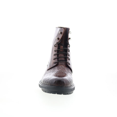 Robert Graham Doppleganger Mens Brown Leather Lace Up Casual Dress Boots