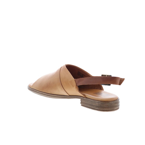 Miz Mooz Dorothy Womens Brown Leather Hook & Loop Slingback Sandals Shoes