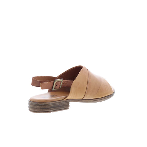 Miz Mooz Dorothy Womens Brown Leather Hook & Loop Slingback Sandals Shoes
