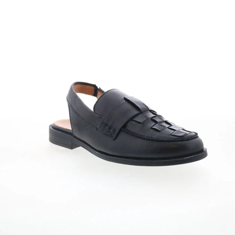 Miz Mooz Dorsey Womens Black Leather Slip On Loafer Flats Shoes