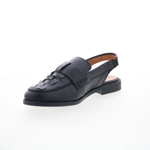 Miz Mooz Dorsey Womens Black Leather Slip On Loafer Flats Shoes