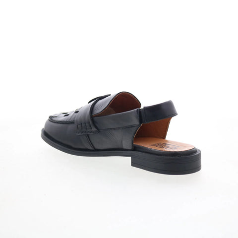 Miz Mooz Dorsey Womens Black Leather Slip On Loafer Flats Shoes