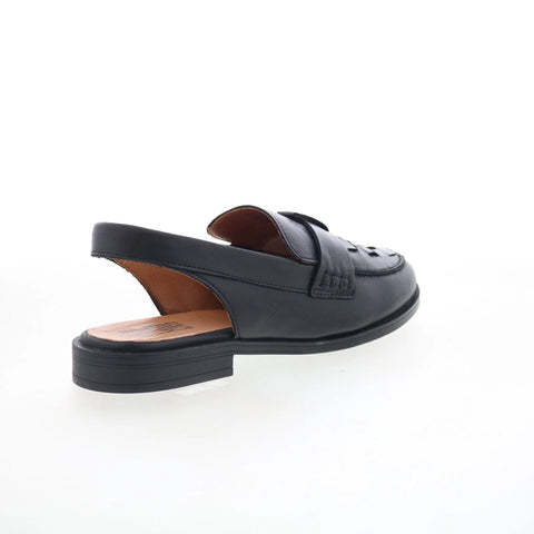 Miz Mooz Dorsey Womens Black Leather Slip On Loafer Flats Shoes