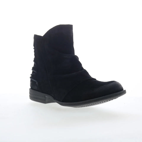 Miz Mooz Dotti Womens Black Suede Zipper Ankle & Booties Boots