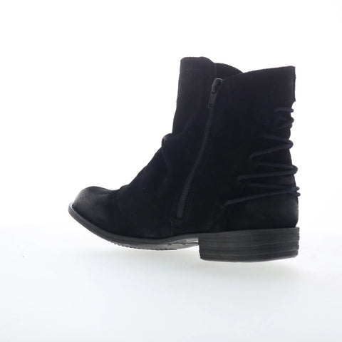 Miz Mooz Dotti Womens Black Suede Zipper Ankle & Booties Boots