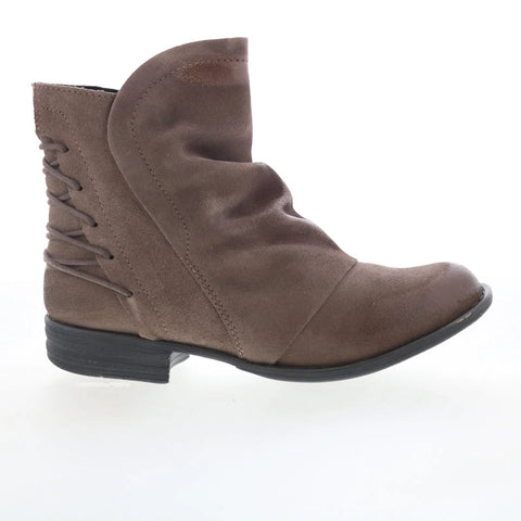 Miz Mooz Dotti Womens Gray Leather Zipper Ankle & Booties Boots