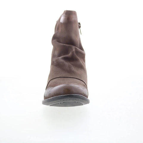 Miz Mooz Dotti Womens Gray Leather Zipper Ankle & Booties Boots