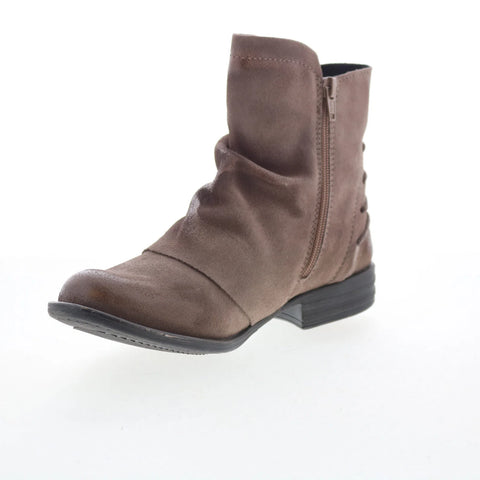 Miz Mooz Dotti Womens Gray Leather Zipper Ankle & Booties Boots
