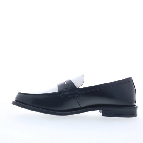 Steve Madden Draggo Mens Black Leather Loafers & Slip Ons Penny Shoes