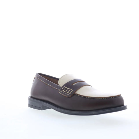 Steve Madden Draggo Mens Brown Leather Loafers & Slip Ons Penny Shoes