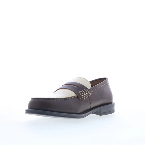 Steve Madden Draggo Mens Brown Leather Loafers & Slip Ons Penny Shoes