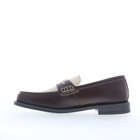 Steve Madden Draggo Mens Brown Leather Loafers & Slip Ons Penny Shoes