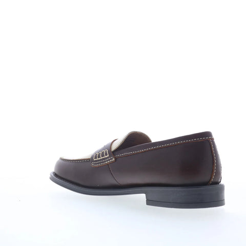 Steve Madden Draggo Mens Brown Leather Loafers & Slip Ons Penny Shoes