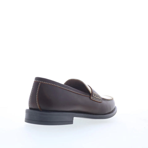 Steve Madden Draggo Mens Brown Leather Loafers & Slip Ons Penny Shoes