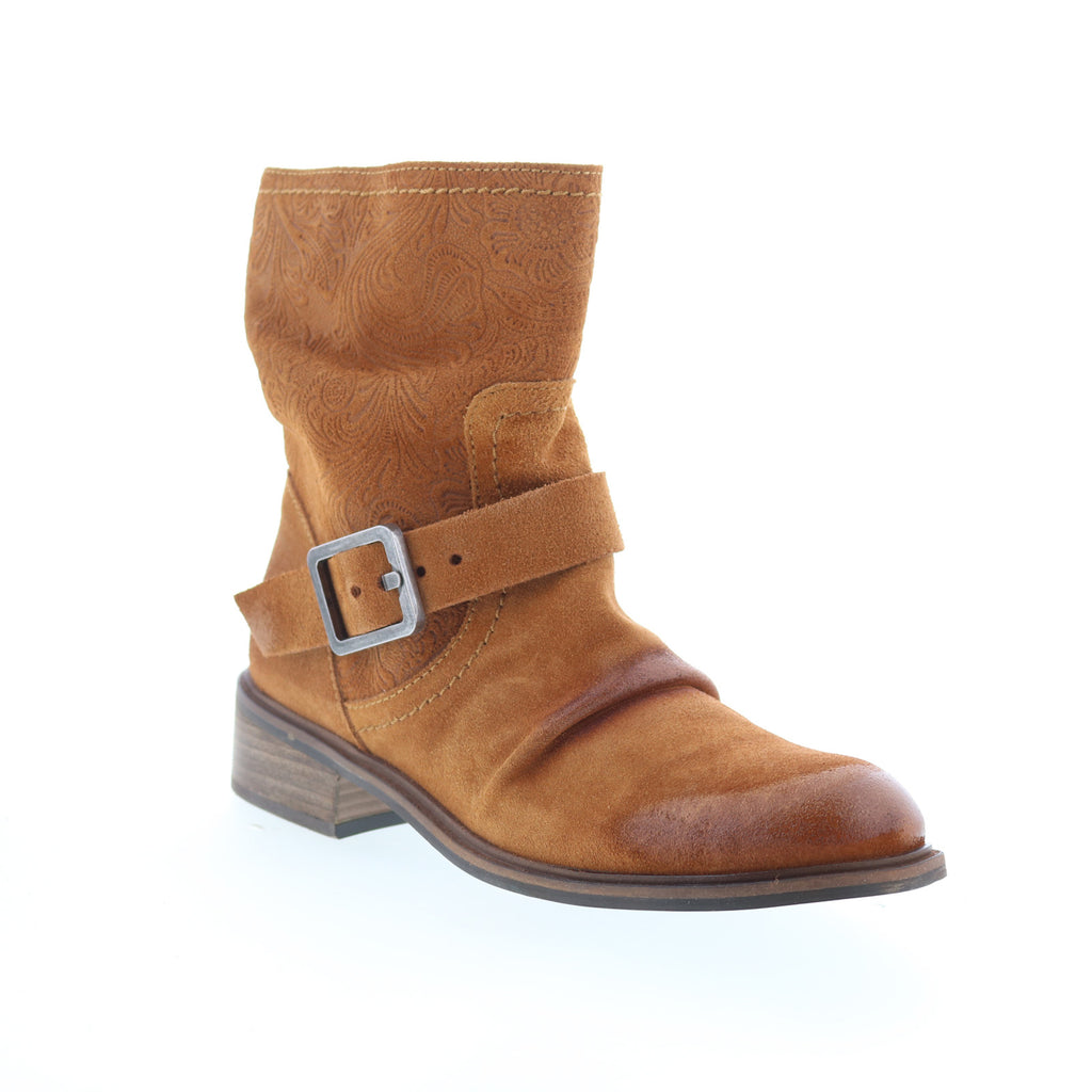 Miz Mooz Draper Womens Brown Suede Zipper Casual Dress Boots - Ruze Shoes