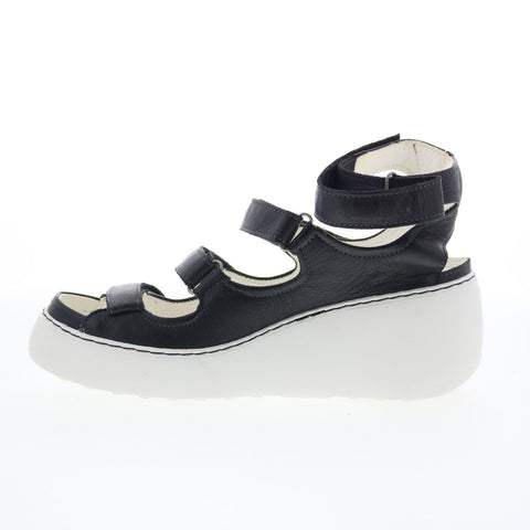 Fly London Drop DROP521FLY-000 Womens Black Wedges Sandals Shoes