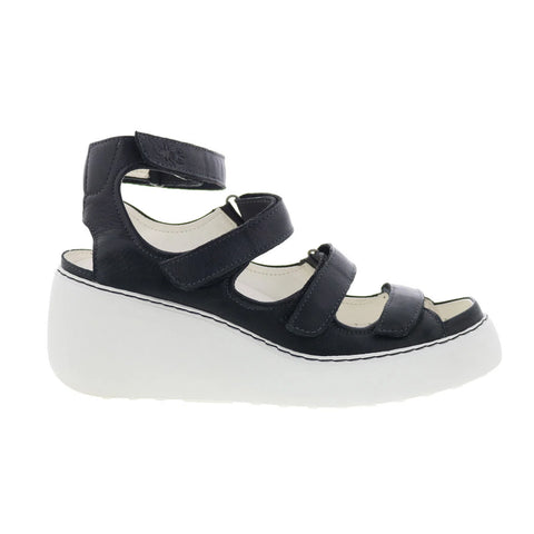 Fly London Drop DROP521FLY-000 Womens Black Wedges Sandals Shoes