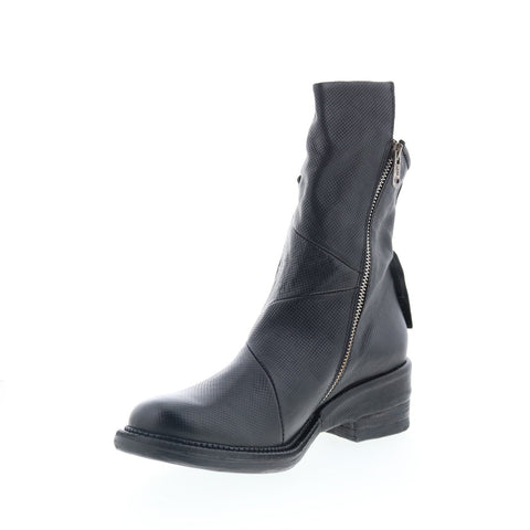 A.S. 98 Stratford Womens Black Leather Zipper Casual Dress Boots