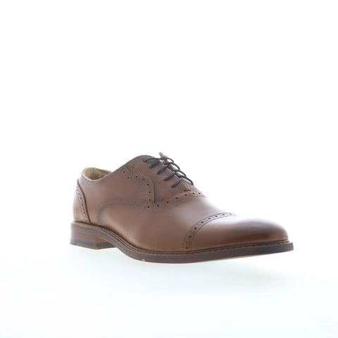 Steve Madden Duart Mens Brown Leather Oxfords & Lace Ups Cap Toe Shoes