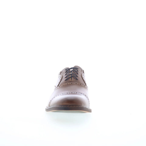 Steve Madden Duart Mens Brown Leather Oxfords & Lace Ups Cap Toe Shoes