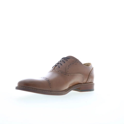 Steve Madden Duart Mens Brown Leather Oxfords & Lace Ups Cap Toe Shoes