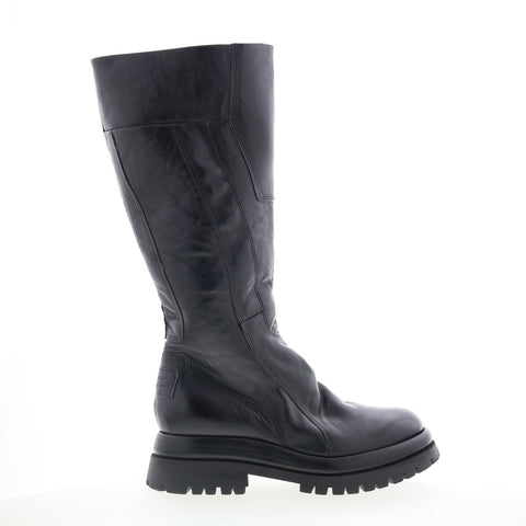 A.S. 98 Dulcie Womens Black Leather Zipper Knee High Boots