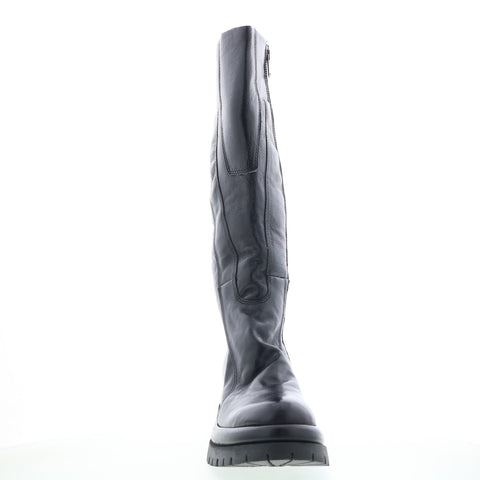 A.S. 98 Dulcie Womens Black Leather Zipper Knee High Boots