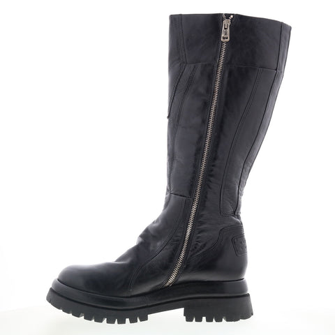 A.S. 98 Dulcie Womens Black Leather Zipper Knee High Boots