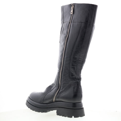 A.S. 98 Dulcie Womens Black Leather Zipper Knee High Boots