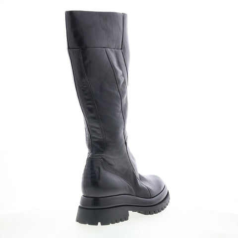 A.S. 98 Dulcie Womens Black Leather Zipper Knee High Boots