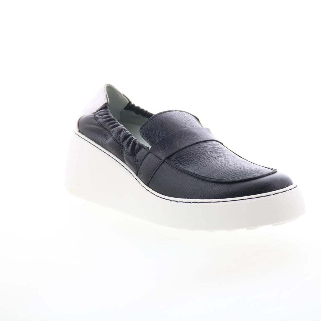 Fly London Toky Platform Penny Loafer In 008 Navy