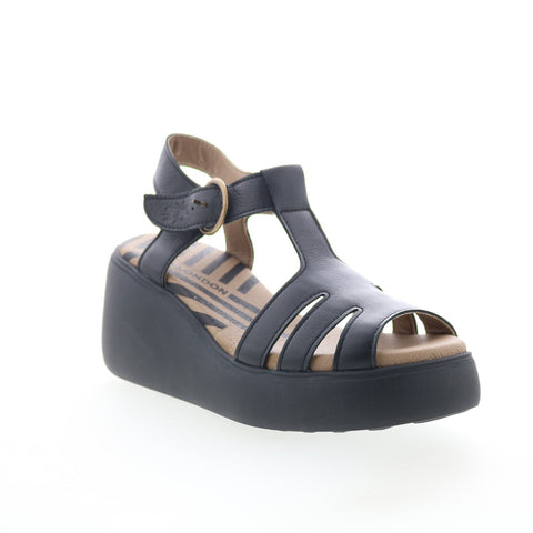 Fly London Duma DUMA955FLY-000 Womens Black Leather Strap Sandals Shoes