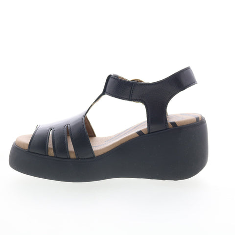 Fly London Duma DUMA955FLY-000 Womens Black Leather Strap Sandals Shoes