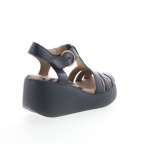 Fly London Duma DUMA955FLY-000 Womens Black Leather Strap Sandals Shoes