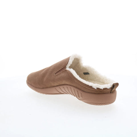 Spenco Dundee Corduroy Mens Brown Wide Slip On Clogs Slippers Shoes
