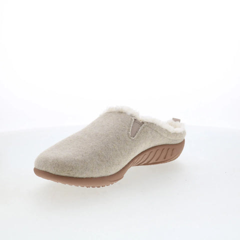 Spenco Dundee Wool Slipper SP1048OAT Womens Beige Wide Clogs Slippers Shoes