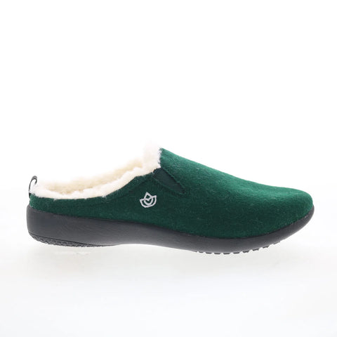 Spenco Dundee Wool Slipper SP1048OLI Womens Green Wide Clogs Slippers Shoes