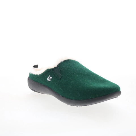 Spenco Dundee Wool Slipper SP1048OLI Womens Green Wide Clogs Slippers Shoes