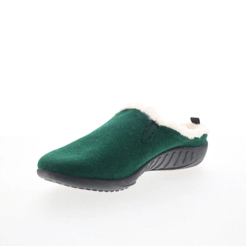 Spenco Dundee Wool Slipper SP1048OLI Womens Green Wide Clogs Slippers Shoes