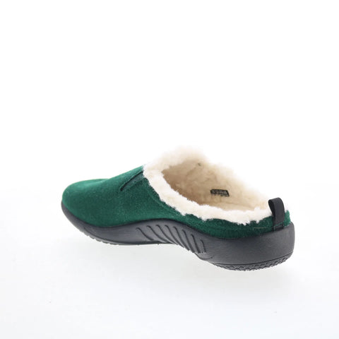 Spenco Dundee Wool Slipper SP1048OLI Womens Green Wide Clogs Slippers Shoes