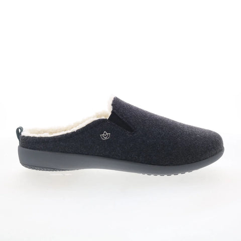 Spenco Dundee Wool Slipper SP2003BLK Mens Black Canvas Clogs Slippers Shoes