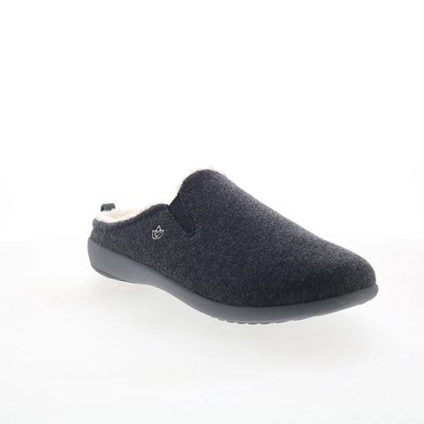 Spenco Dundee Wool Slipper SP2003BLK Mens Black Canvas Clogs Slippers Shoes