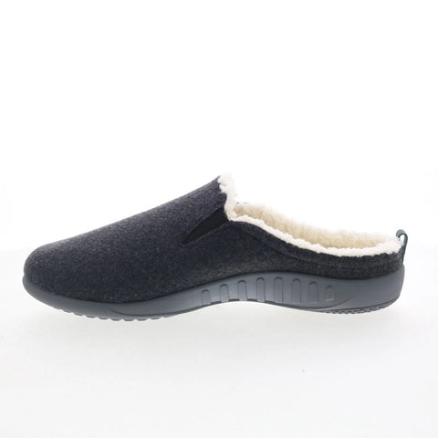 Spenco Dundee Wool Slipper SP2003BLK Mens Black Canvas Clogs Slippers Shoes