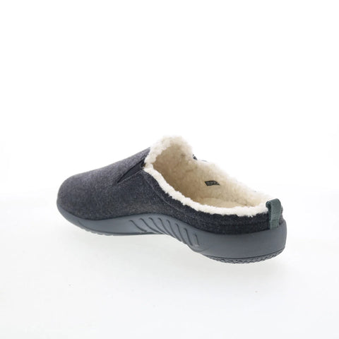 Spenco Dundee Wool Slipper SP2003BLK Mens Black Canvas Clogs Slippers Shoes