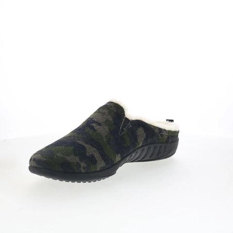 Spenco Dundee Wool SP2003OCM Mens Green Wide Slip On Clogs Slippers Shoes