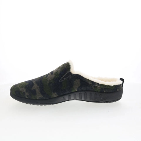 Spenco Dundee Wool SP2003OCM Mens Green Wide Slip On Clogs Slippers Shoes