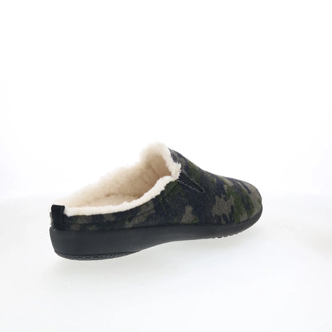 Spenco Dundee Wool SP2003OCM Mens Green Wide Slip On Clogs Slippers Shoes