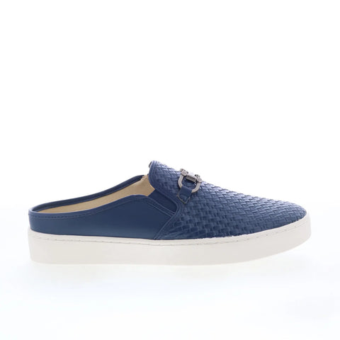 Spenco Durham Slide SP1038NVY Womens Blue Synthetic Slip On Clog Flats Shoes